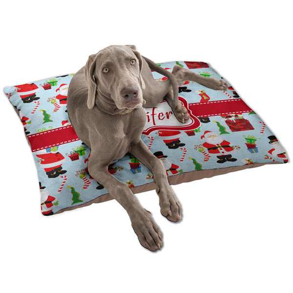 Custom Santa and Presents Dog Bed - Large w/ Name or Text