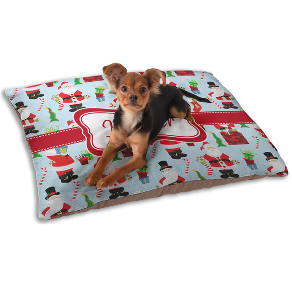 Custom Santa and Presents Dog Bed - Small w/ Name or Text