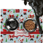 Santa and Presents Dog Food Mat - Large w/ Name or Text