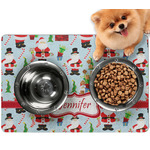 Santa and Presents Dog Food Mat - Small w/ Name or Text