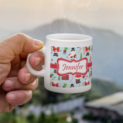 Santa and Presents Single Shot Espresso Cup - Single (Personalized)