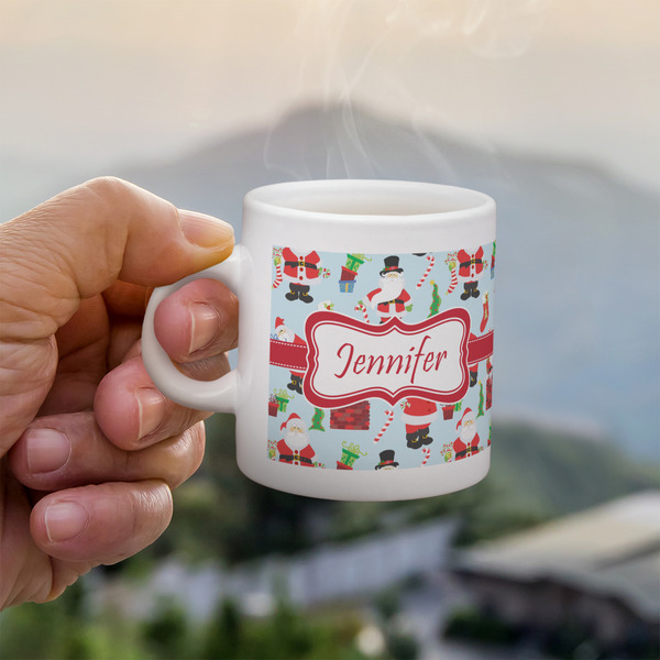 Custom Santa and Presents Single Shot Espresso Cup - Single (Personalized)