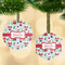 Santa and presents Frosted Glass Ornament - MAIN PARENT
