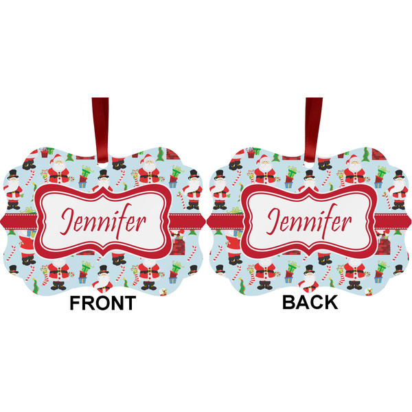 Santa and presents Metal Benilux Ornament - Front and Back (APPROVAL)