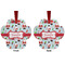Santa and presents Metal Paw Ornament - Front and Back