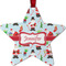 Santa and presents Metal Star Ornament - Front