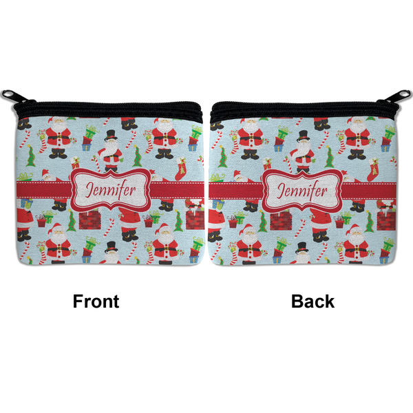 Santa and presents Neoprene Coin Purse - Front & Back (APPROVAL)