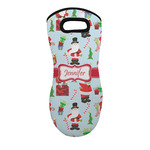 Santa and Presents Neoprene Oven Mitt - Single w/ Name or Text