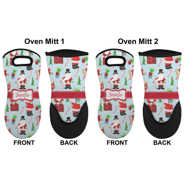 Santa and presents Neoprene Oven Mitt - Set of 2 - Approval