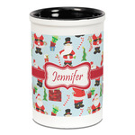 Santa and Presents Ceramic Pencil Holders - Black