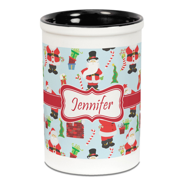 Santa and presents Pencil Holder - Black