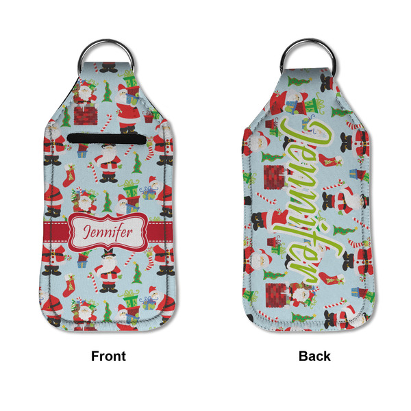 Santa and presents Sanitizer Holder Keychain - Large APPROVAL (Flat)
