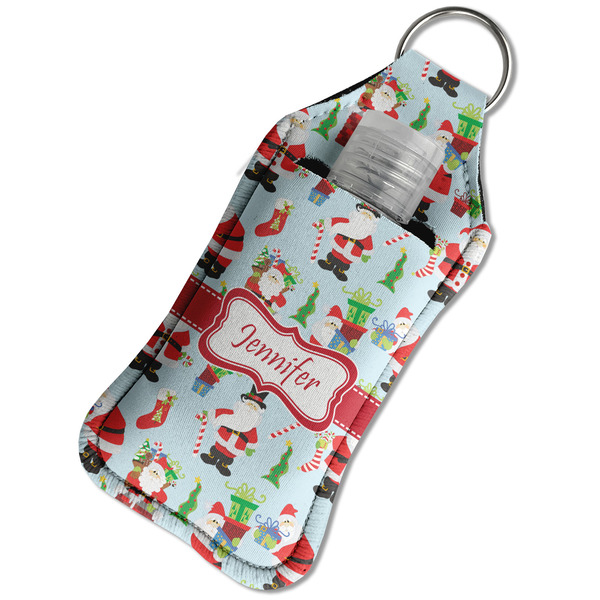 Santa and presents Sanitizer Holder Keychain - Large in Case