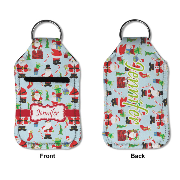 Santa and presents Sanitizer Holder Keychain - Small APPROVAL (Flat)