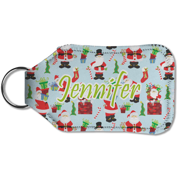 Santa and presents Sanitizer Holder Keychain - Small (Back)