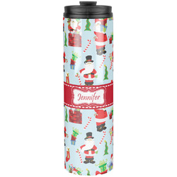 Santa and Presents Stainless Steel Skinny Tumbler - 20 oz (Personalized)