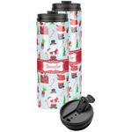Santa and Presents Stainless Steel Skinny Tumbler (Personalized)
