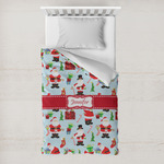 Santa and Presents Toddler Duvet Cover w/ Name or Text