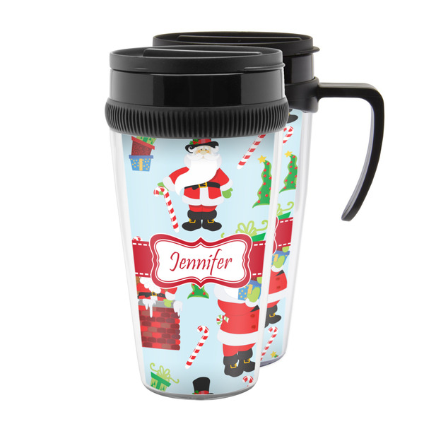 Custom Santa and Presents Acrylic Travel Mug (Personalized)