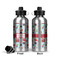 Santas w/ Presents Aluminum Water Bottle - Front and Back