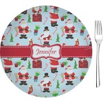 Santa and Presents 8" Glass Appetizer / Dessert Plates - Single or Set (Personalized)