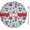 Santa and Presents 8" Glass Appetizer / Dessert Plates - Single or Set (Personalized)