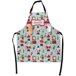 Santa and Presents Apron With Pockets w/ Name or Text