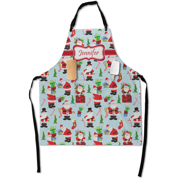 Custom Santa and Presents Apron With Pockets w/ Name or Text