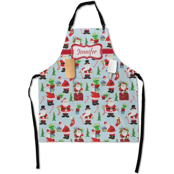 Custom Santa and Presents Apron With Pockets w/ Name or Text