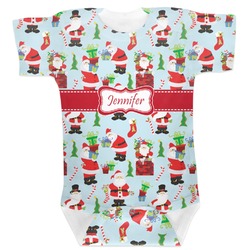 Santa and Presents Baby Bodysuit 3-6 w/ Name or Text