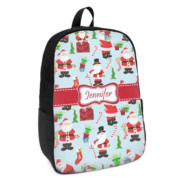 Custom Santa and Presents Kids Backpack w/ Name or Text