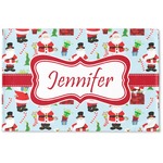 Santa and Presents Woven Mat w/ Name or Text
