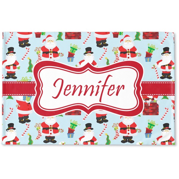 Custom Santa and Presents Woven Mat w/ Name or Text