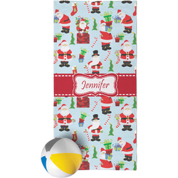 Santa and Presents Beach Towel w/ Name or Text