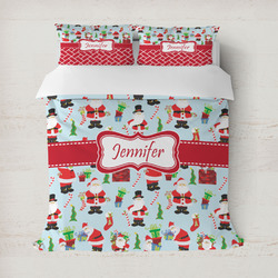 Santa and Presents Duvet Cover Set - Full / Queen w/ Name or Text