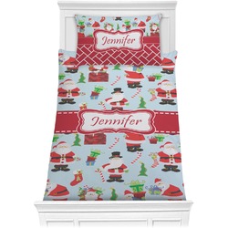 Santa and Presents Comforter Set - Twin w/ Name or Text