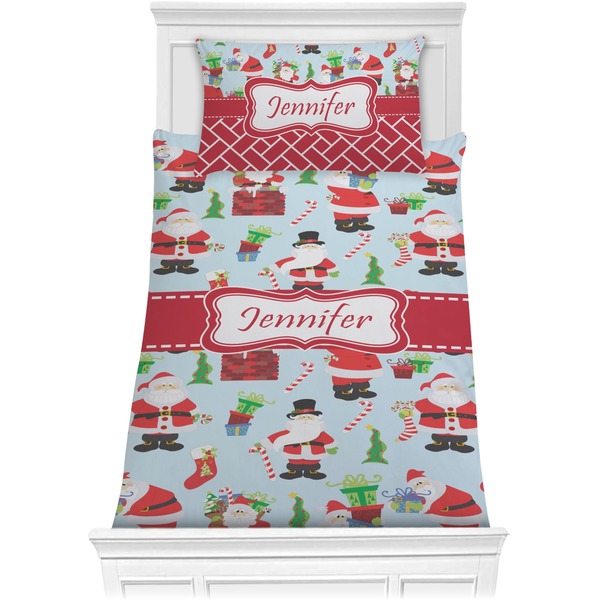Custom Santa and Presents Comforter Set - Twin XL w/ Name or Text