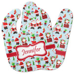 Santa and Presents Baby Bib w/ Name or Text