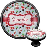 Santa and Presents Cabinet Knob (Black) (Personalized)