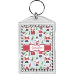 Santa and Presents Bling Keychain w/ Name or Text