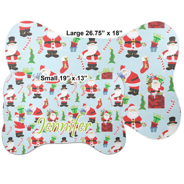 Santas w/ Presents Bone Shaped Mat Comparison