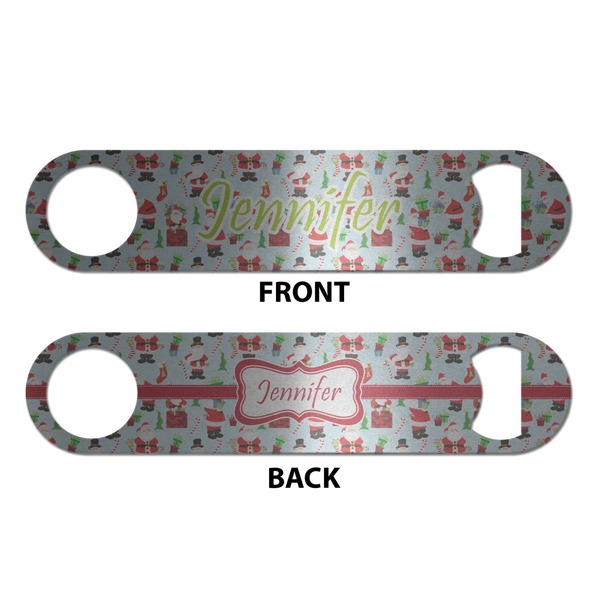 Santas w/ Presents Bottle Opener - Front & Back