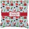 Santas w/ Presents Burlap Pillow 16"