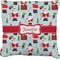 Santas w/ Presents Burlap Pillow 22"