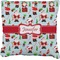 Santas w/ Presents Burlap Pillow 24"