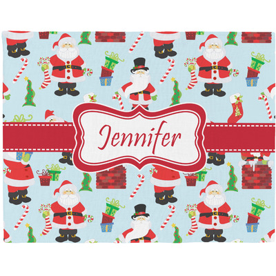 Santa and Presents Woven Fabric Placemat - Twill w/ Name or Text