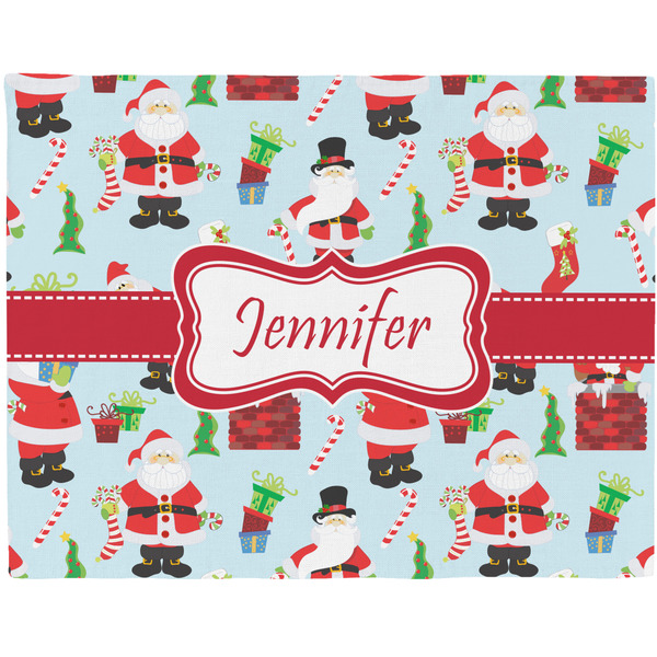 Custom Santa and Presents Woven Fabric Placemat - Twill w/ Name or Text