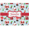 Santa and Presents Woven Fabric Placemat - Twill w/ Name or Text