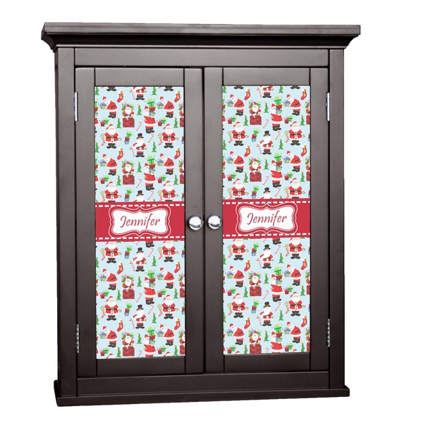 Custom Santa and Presents Cabinet Decal - Large w/ Name or Text