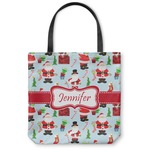 Santa and Presents Canvas Tote Bag - Large - 18"x18" w/ Name or Text